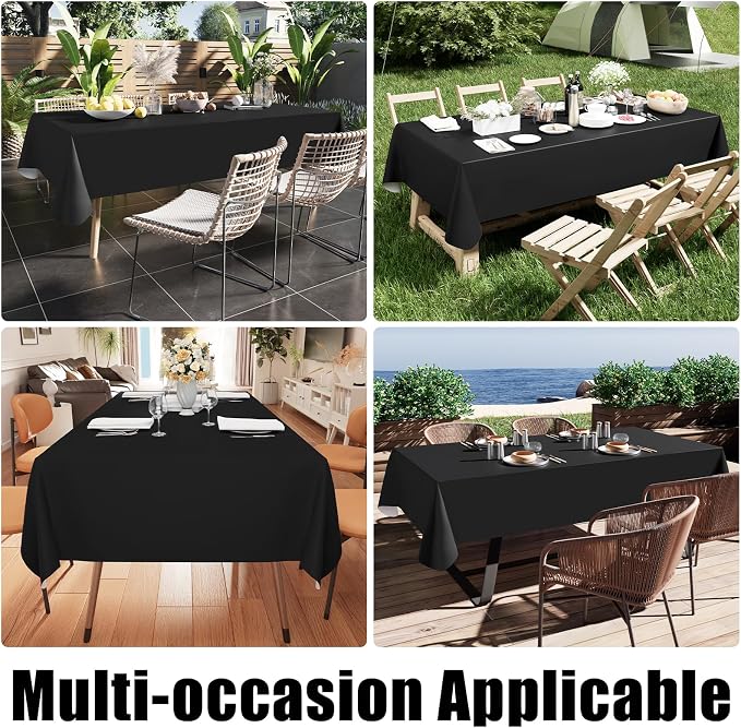 Smiry Rectangle Table Cloth 60x102 Inch, Waterproof Wipeable Vinyl Tablecloths - Image 6