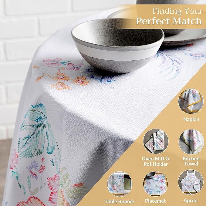 Maison d' Hermine Table Cloth Round Table 100% Cotton 69 Inches Tablecloth - Image 5