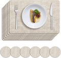 MOSAYT Faux Leather Placemats Set of 6, Heat Resistant Wipeable Washable Vinyl by MOSAYT