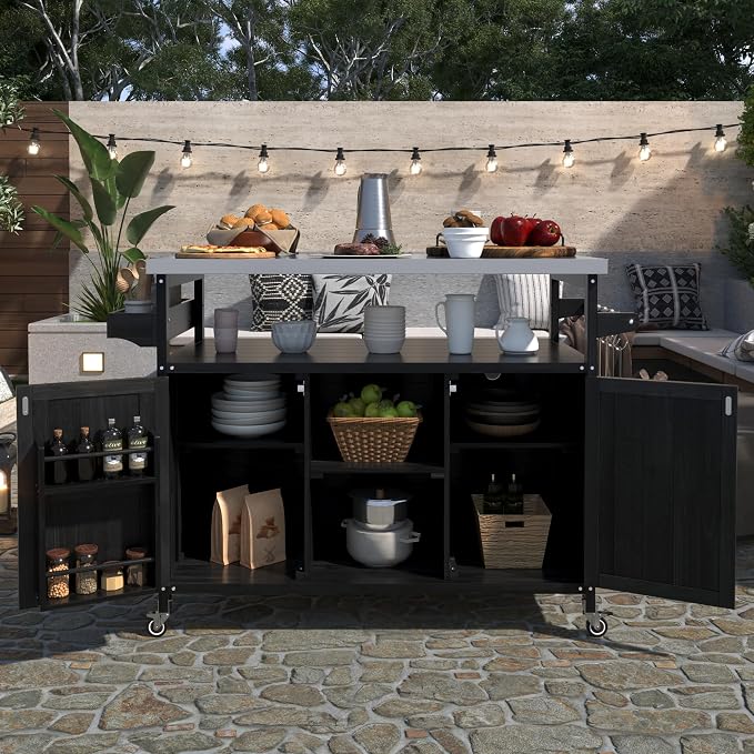 50.25" Grill Cart with Stainless Steel Tabletop - Image 3