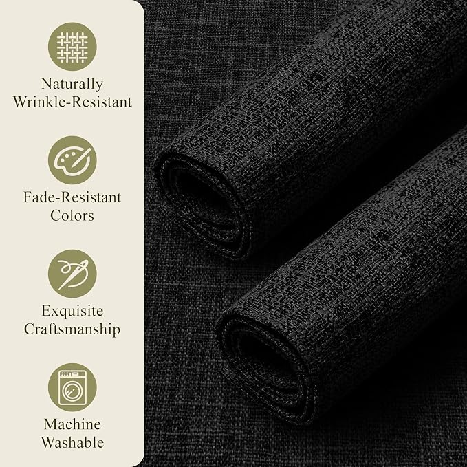 KXN Placemats Set of 6, Dual-Layer Thickened Faux Linen Table Mats, Heat - Image 5