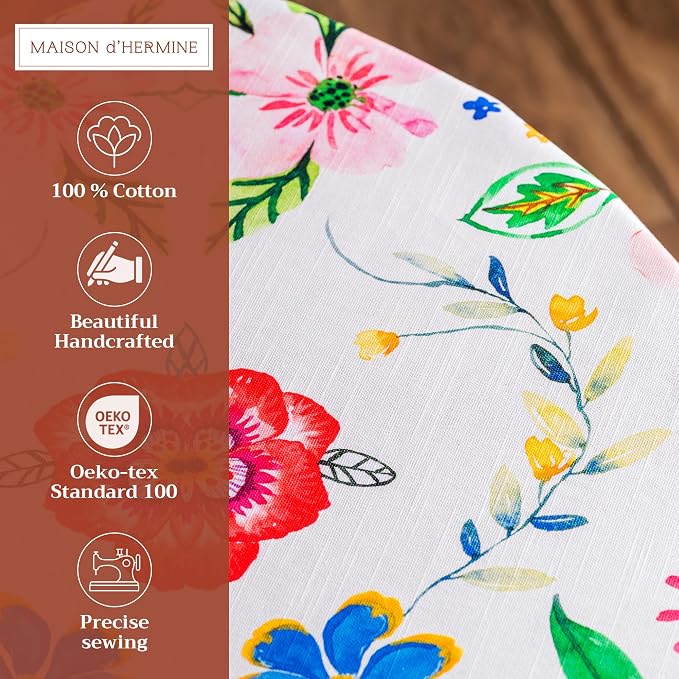 Maison d' Hermine Table Cloth Round Table 100% Cotton 63 Inches Tablecloth - Image 2