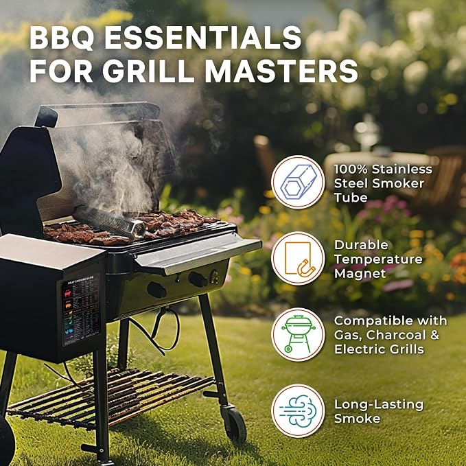 BBQ Meat Temperature Magnet & Pellet Smoker Tube Bundle – Durable Meat Smoking - Image 3