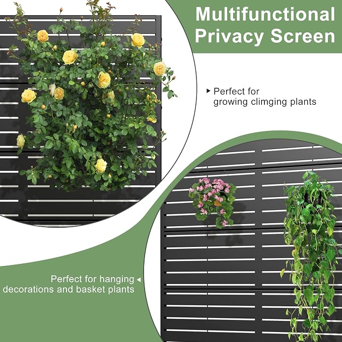Casaphoria Metal Privacy Screen 72" H x 45" W, 2 Pack Outdoor Freestanding - Image 4