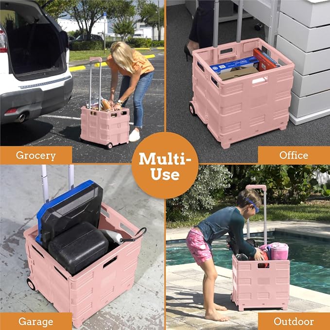 Inspired Living Ultra-Slim Rolling Collapsible Storage Pack-N-Roll Utility-carts - Image 8