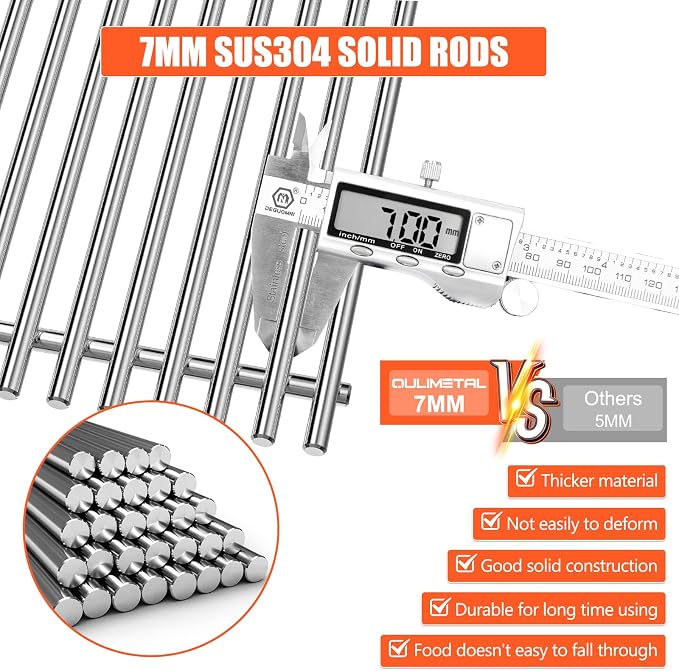 QuliMetal 66089 Grill Grates for Weber Genesis 2 E-410/E-415/E-435, Grill Parts - Image 3