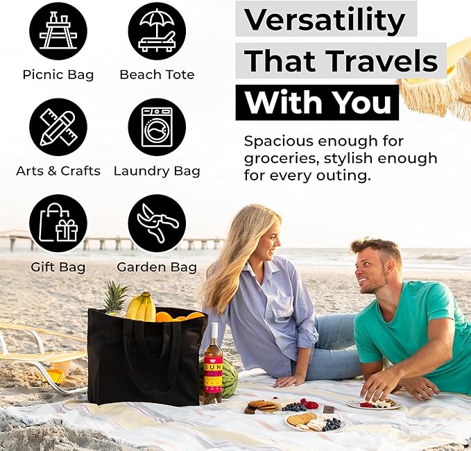 VeraMia Canvas Grocery Bag 3pc XL Set - Image 5