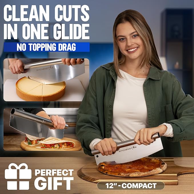 KitchenStar 12-Inch Pizza Cutter Rocker Blade - Image 2