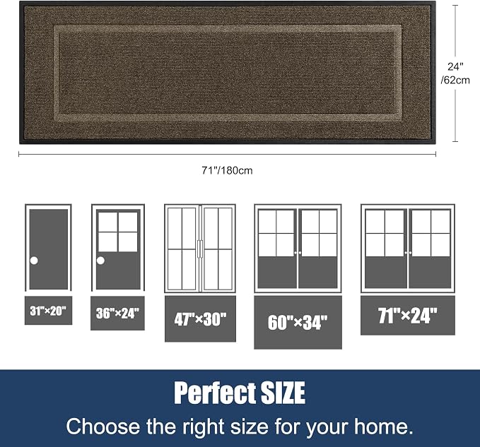 Extra Large Front Door Mat Outside Entrance Indoor Doormat, Outdoor Door Mats - Image 2