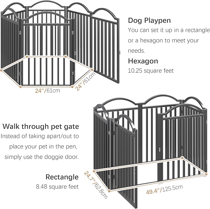 BHG Metal No-Assembly Freestanding Dog Gate - Image 5