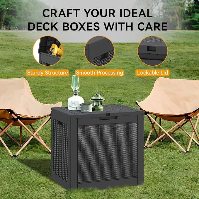 KAMABOKO 31 Gallon Outdoor Storage Box, Resin Deck Boxes Indoor and outdoor - Image 4