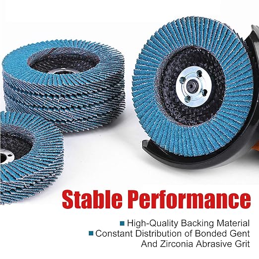 EZARC Flap Discs 60 Grit, 4 1/2 x 7/8-Inch Flap Sanding Disc, Type 29 Zirconia - Image 3