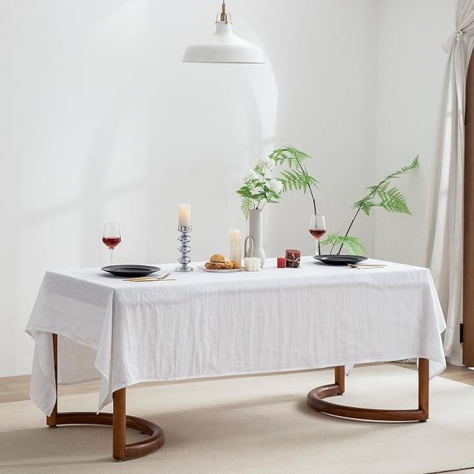 EVERLY 100% Pure Linen Rectangle Tablecloths 60x84Inches - Image 9