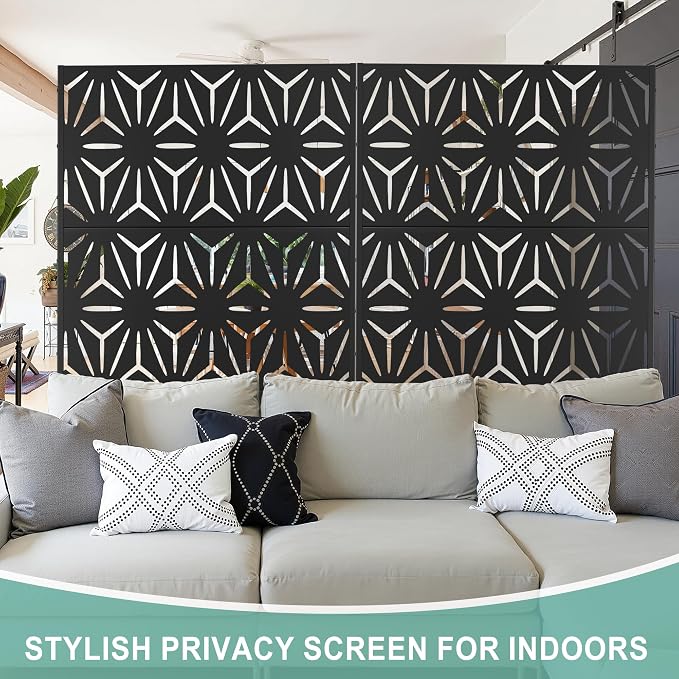 Metal Privacy Screen for Outdoor & Indoor Use, Free Standing Privacy Screen for - Image 6