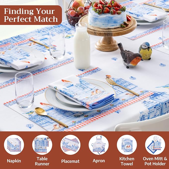 Maison d'Hermine Table Cloth Rectangle Table 100% Cotton Tablecloth - Image 4