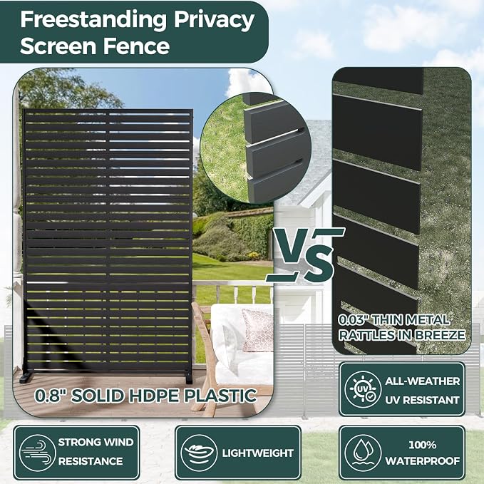 Privacy Fence Screen Outdoor Freestanding Privacy Panel, Room/Garden Divider - Image 3