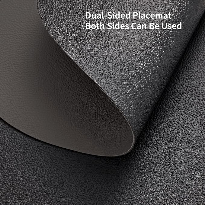 Myir JUN Placemats, Dual-Sided Placemats Waterproof Faux Leather Placemats Set - Image 4
