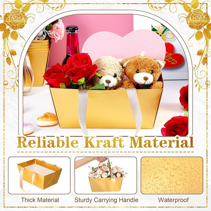 Glenmal 72 Pcs Baskets for Gifts Waterproof Empty Kraft Basket Bulk - Image 3