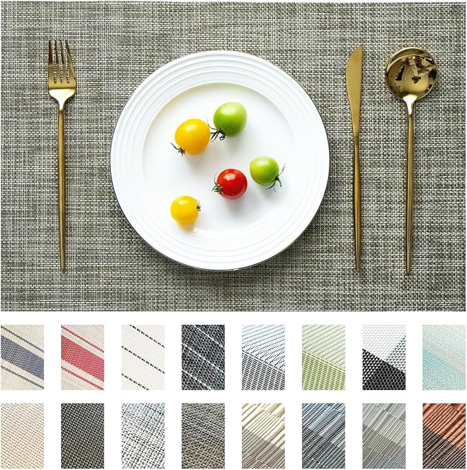 Placemats Set of 12 Vinyl/Plastic Woven Place Mats by Unknown