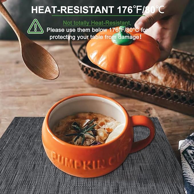 BETEAM Placemats Set of 8, Woven Vinyl Placemat - Image 4
