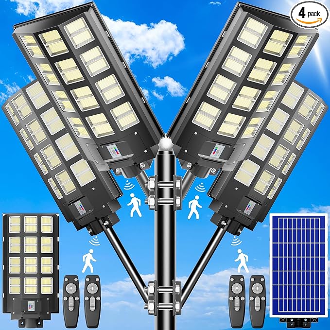 loyoele 9000W Solar Street Lights Outdoor 240000 Lumens Solar Flood Light by SolarLightsforOutside