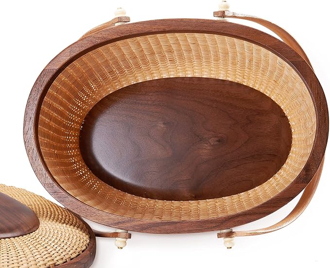 Nantucket Style Basket Picnic Basket Rattan Handmade Products Woven Sewing - Image 4