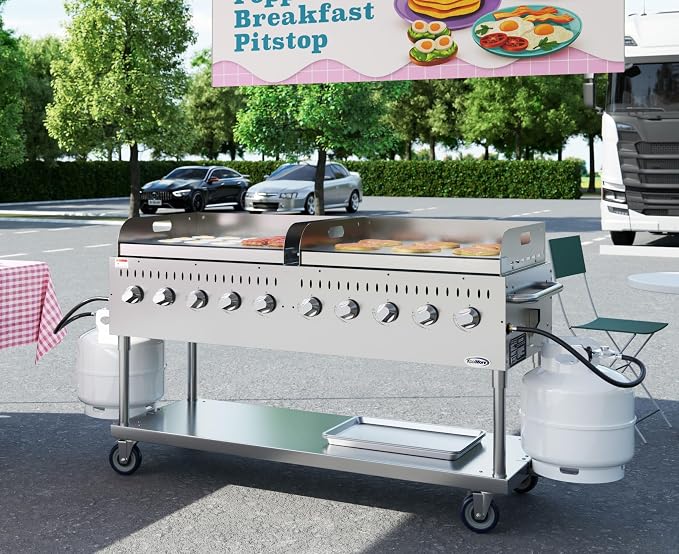 72 in. 10-Burner Commercial Outdoor Propane Gas Grill - Image 5