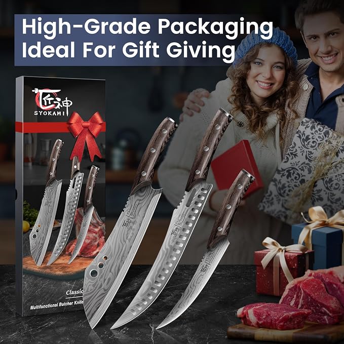 Butcher Knife Set, Meat Cleaver Chef Knife Set, Japanese Style High Carbon - Image 9