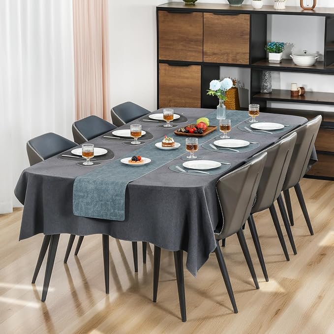 Placemats and Coasters, Washable Reversible Placemats Round Faux Leather - Image 3