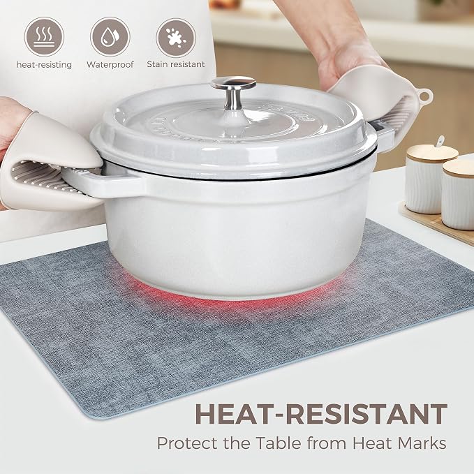 Vinyl Placemats Set of 4, Faux Leather Waterproof and Heat Resistant Place Mats - Image 2