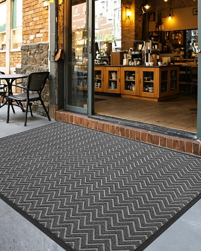 DEXI Front Door Mat Outside Entrance, 4x6 ft Large Rubber Entry Doormat Heavy - Image 8