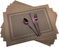Gugrida Placemats Set of 6 Plaid Checkered Brown PVC Placemat by Unknown