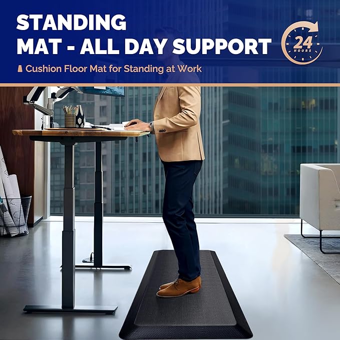 FEATOL Anti Fatigue Mats for Standing 2 Packs, 9/10 Extra Thick Ergonomic - Image 2
