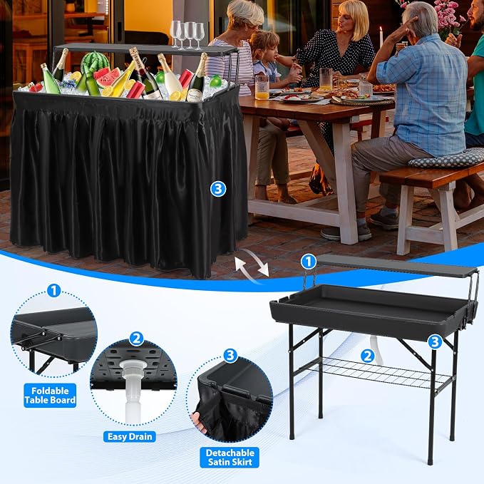 Nice C 4 ft Folding Ice Cooler Table, Party Cooler, Grazing Table, Tables - Image 4