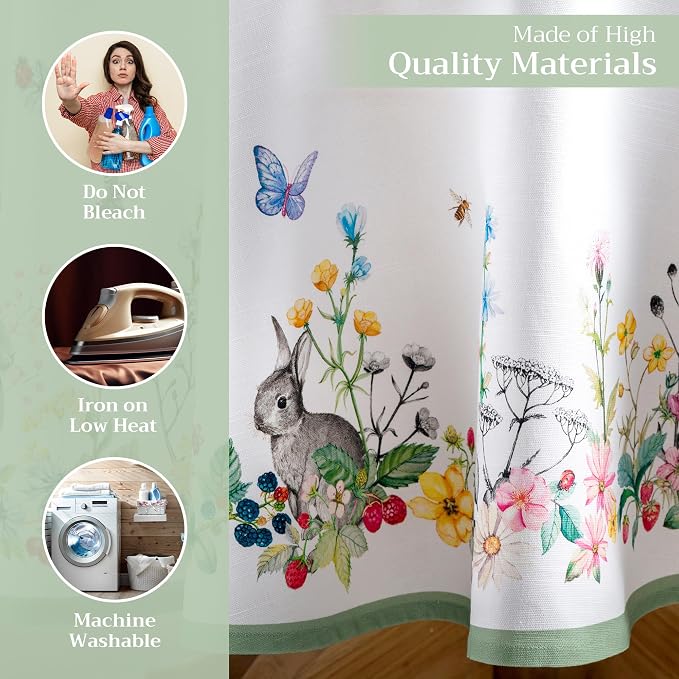 Maison d' Hermine Table Cloth Round Table 100% Cotton 69 Inches Tablecloth - Image 3