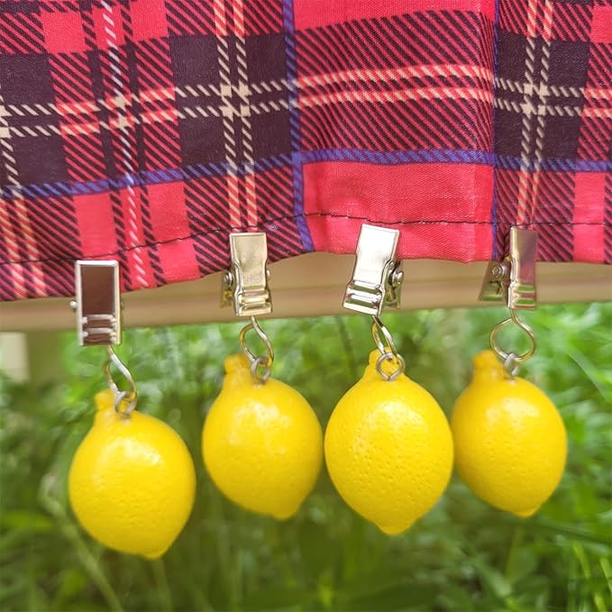 TwoFish Home Set of 4 Lemon Resin Tablecloth Weights Clips Handicraft Lemon - Image 3