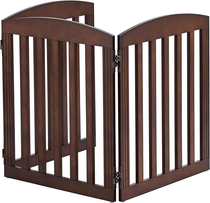 SPIRICH Wooden Freestanding Foldable Dog Gate, Pet Gate Indoor, Dog Gates - Image 8