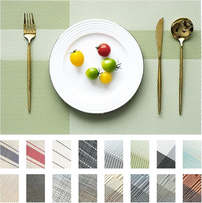 Placemats Set of 12 Vinyl/Plastic Woven Place Mats by Unknown