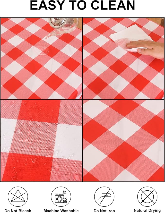 Cupuamon 2 Pack Waterproof Polyester Fabic Rectangle Checkered - Image 3