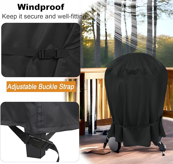 NettyPro Grill Cover for Charcoal Kettle Grill 26 inch, Heavy Duty Waterproof - Image 5