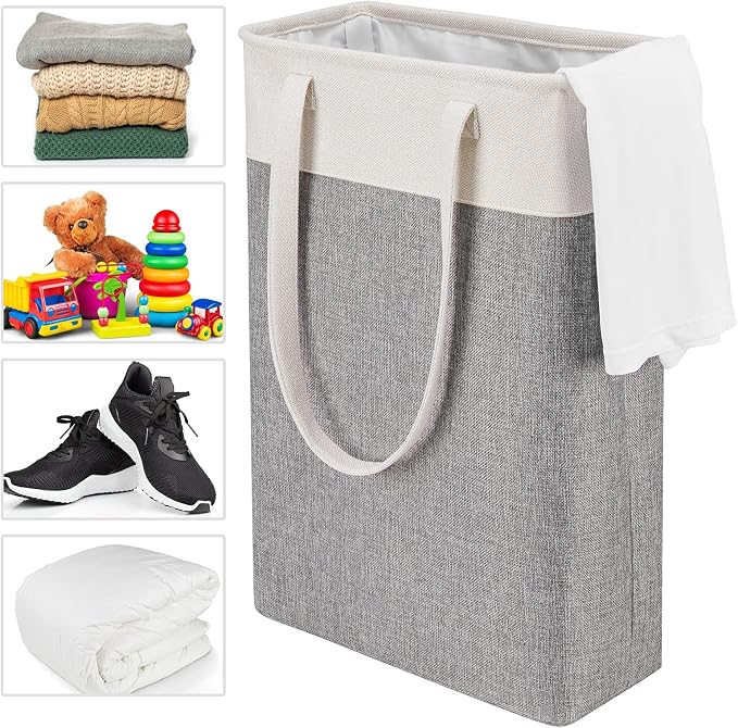 Collapsible Laundry Baskets Double Laundry Hampers Large Foldable Laundry - Image 5