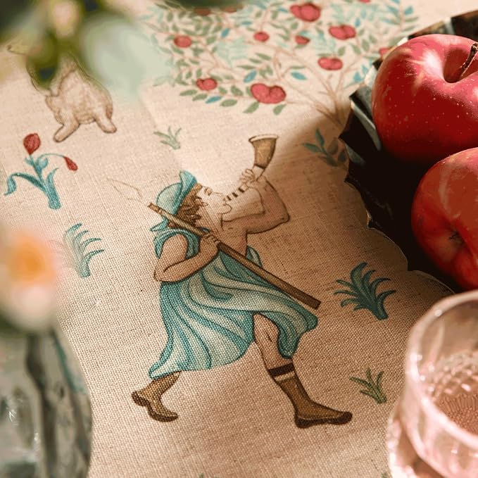 patdrea Designer Vintage Beige Tablecloth - Image 4