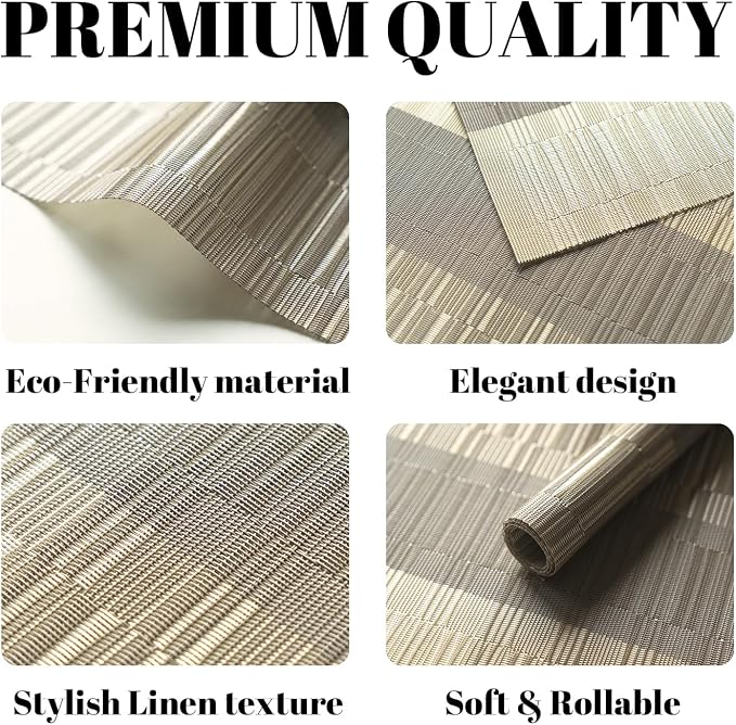 Placemats Set of 12 Vinyl/Plastic Woven Place Mats - Image 2