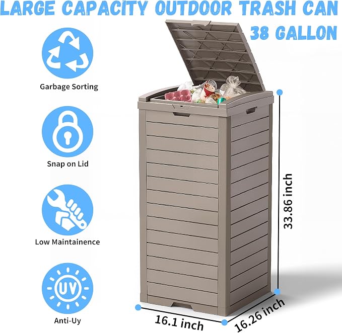 38 Gallon Outdoor Trash Can - Image 2
