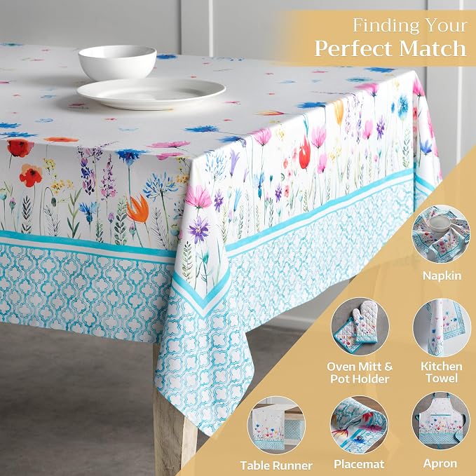 Maison d' Hermine Table Cloth Square Table 100% Cotton 54 x 54 Inches - Image 5