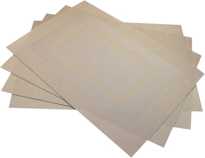 PIGCHCY Placemats, Heat Resistant Non Slip Durable Plastic Place Mats, Washable - Image 3
