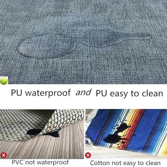 WAZAIGUR Washable Wipeable Waterproof Heat Resistant Faux Leather Placemats Set - Image 4
