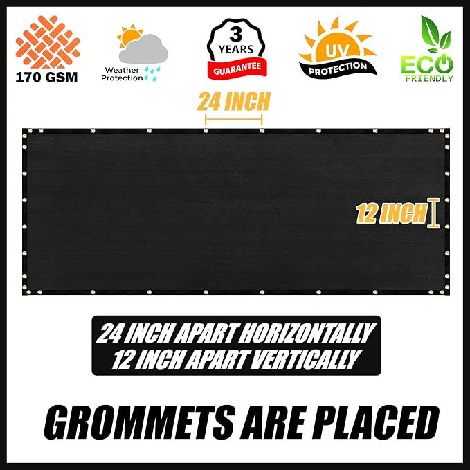 Royal Shade Custom Size 4' x 20' Black Fence Privacy Screen Windscreen Cover - Image 4