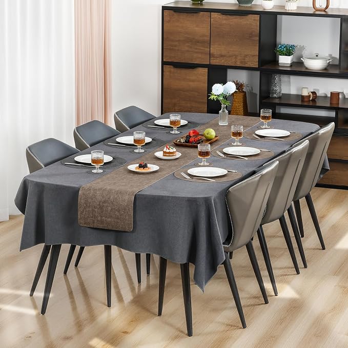 Myir JUN Round Placemats, Dual Sided Faux Leather Place Mats Set of 6 - Image 3
