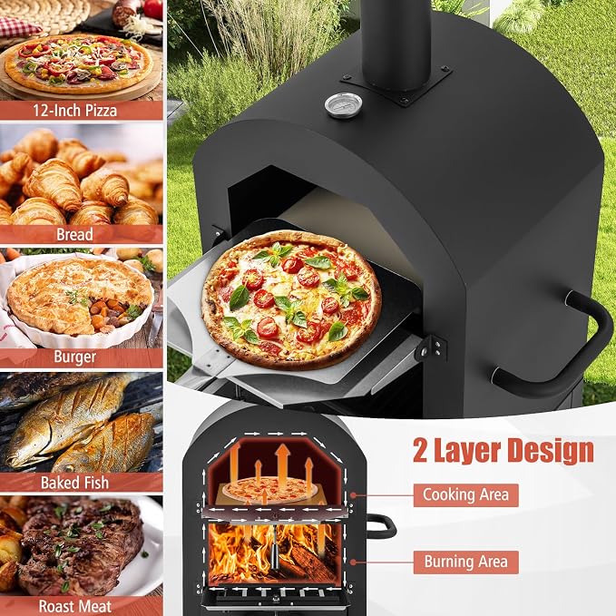 Giantex Wood Fired Pizza Oven - Image 4